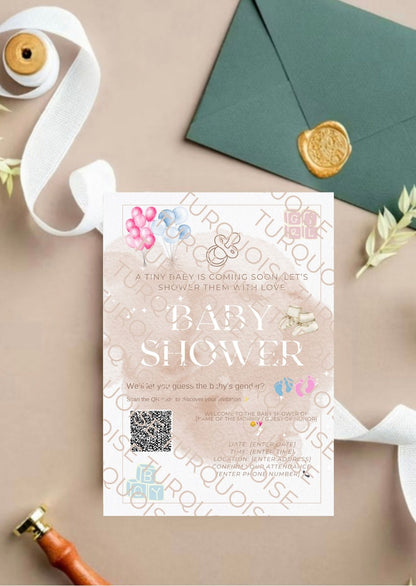 INVITATION BABY SHOWER - TURQUOISEINVITATION